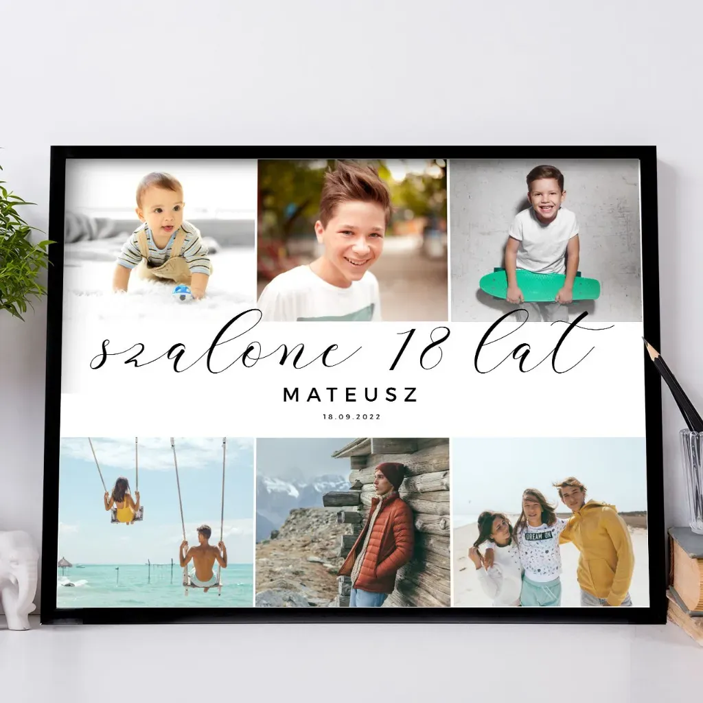 Plakat ze zdjęciami PREZENT DLA 18 LATKA